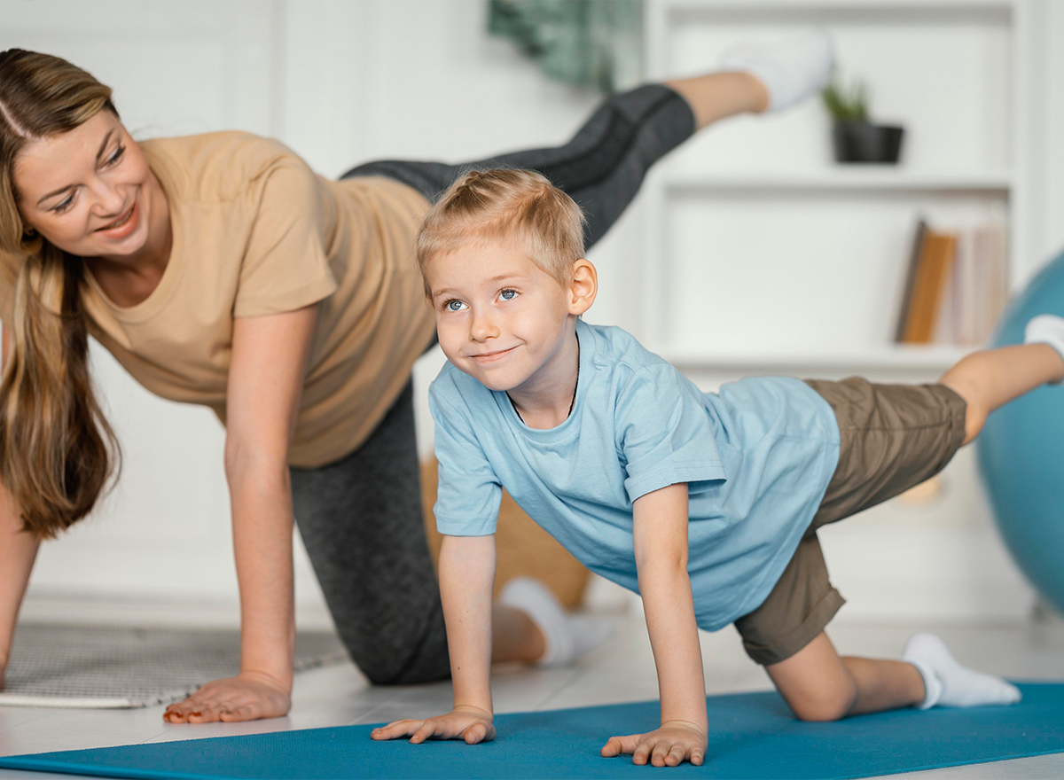 Child in a pediatric physiotherapy session