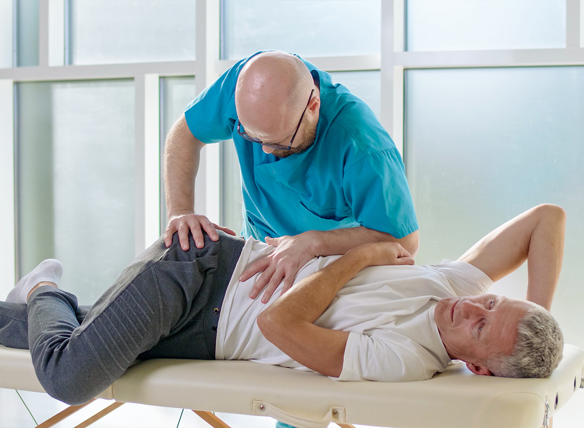 Post-surgery rehab with a physiotherapist